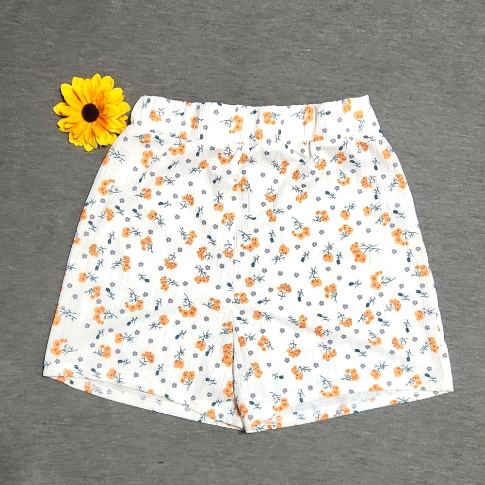 Y2K Ditsy Calico Floral Pointelle Knit Elastic Summer Shorts Bloomers - Picture 3 of 8